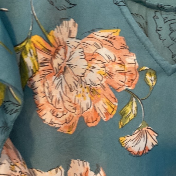 Kaari Blue, Long Sleeve, Blue Blouse w/ Floral Print, Size S - Picture 6 of 9